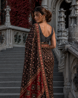 "Adaa" Black Ajrakh Saree
