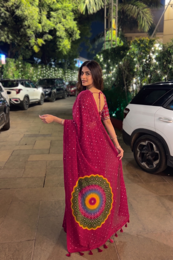 "Gulrukh" Ajrakh Silk Saree