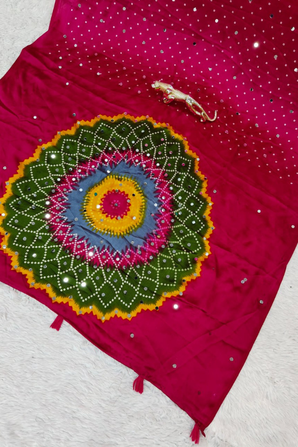"Gulrukh" Ajrakh Silk Saree