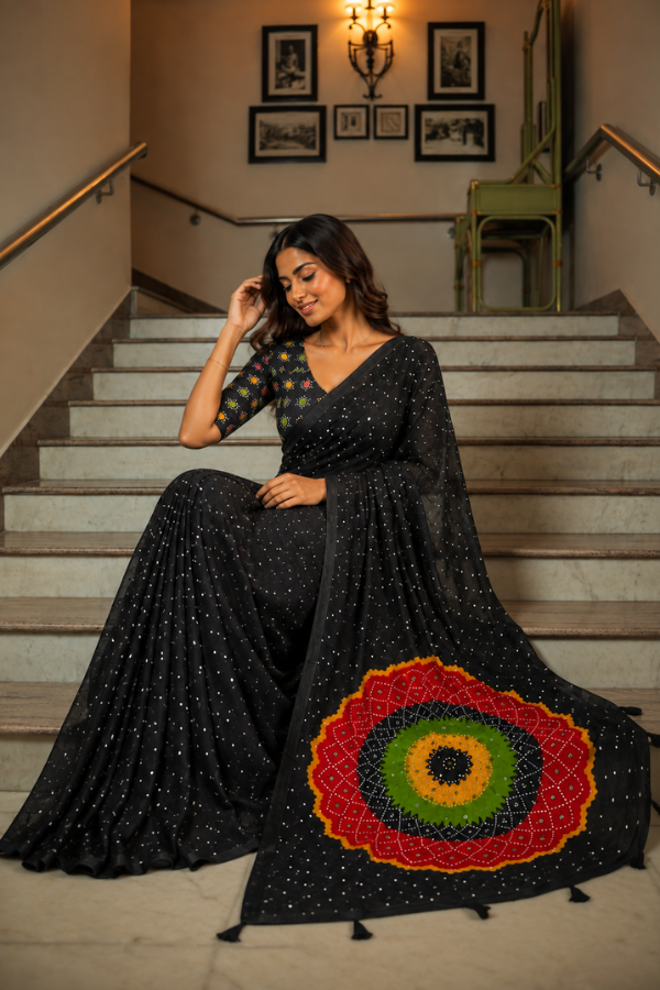 "Morika" Ajrakh Silk Saree