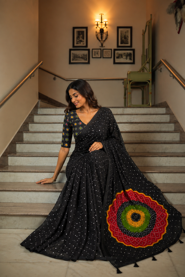 "Morika" Ajrakh Silk Saree