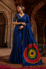 "Neelanjali" Ajrakh Silk Saree