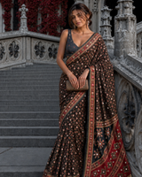 "Adaa" Black Ajrakh Saree