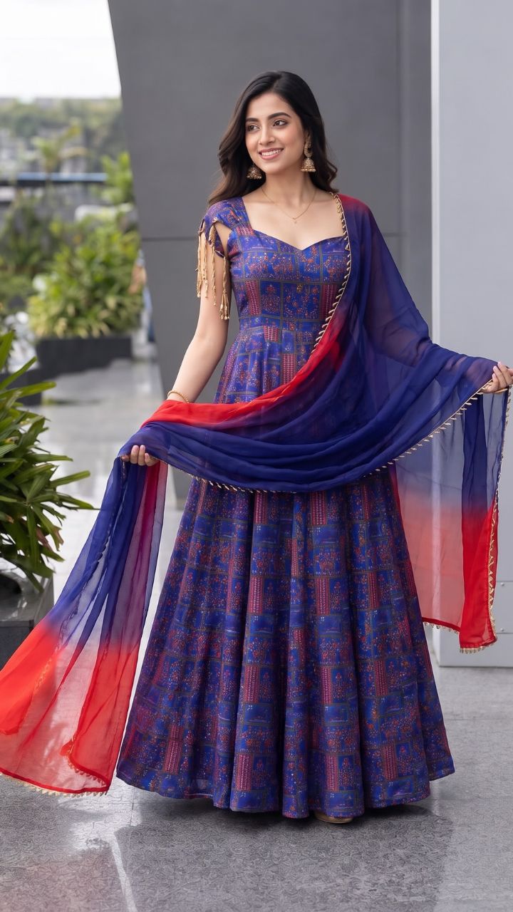 "Neelvanya" Anarkali Set