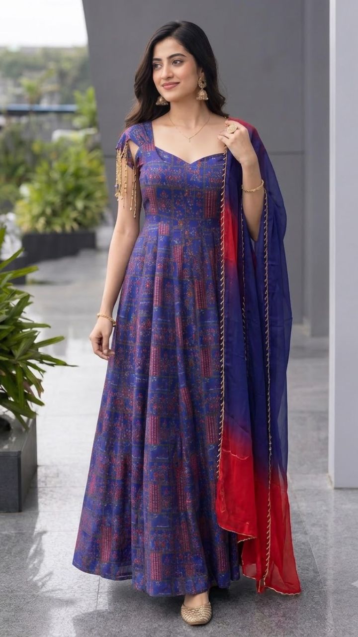 "Neelvanya" Anarkali Set
