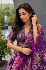 "Rangrekha" Purple Floral Lehnga