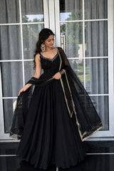 "Kajal" Black Flared Anarkali