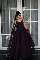 "Shyama" Wine Anarkali Set