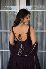 "Shyama" Wine Anarkali Set
