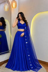 "Neelanjana" Royal Blue Lehenga Set