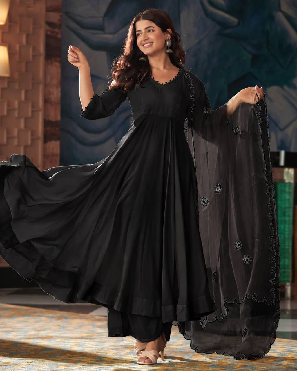 "Siyah" Black Anarkali Set