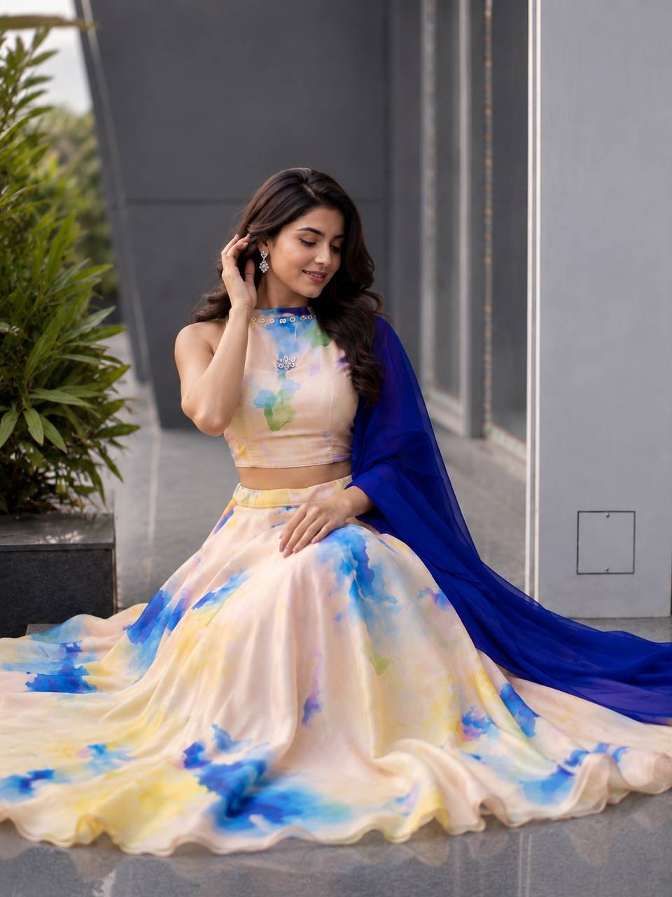 "Noorjahan" Floral Printed Lehenga Set