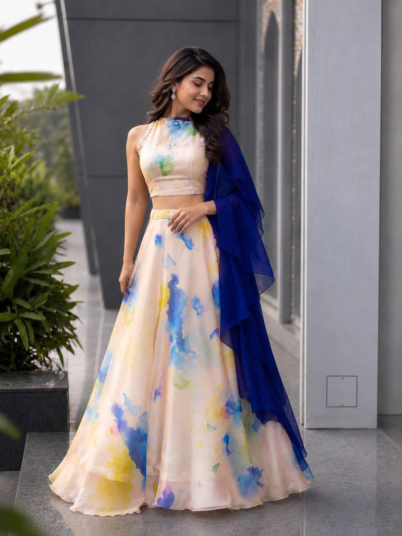 "Noorjahan" Floral Printed Lehenga Set