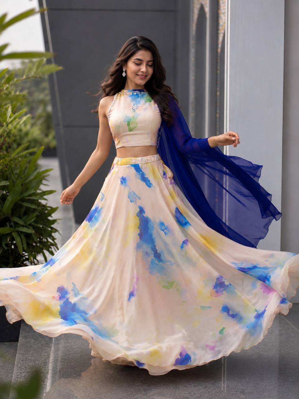 "Noorjahan" Floral Printed Lehenga Set