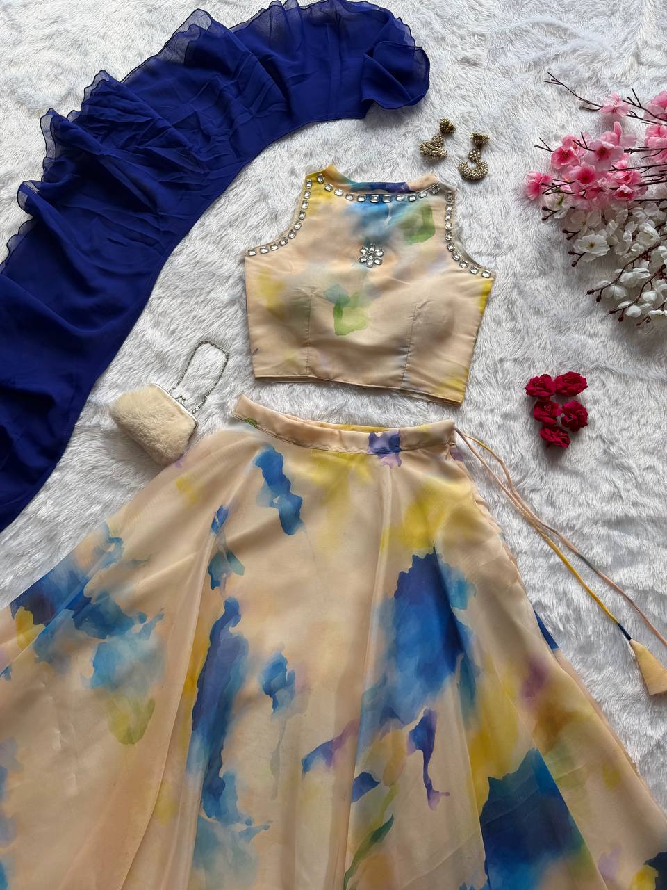 "Noorjahan" Floral Printed Lehenga Set