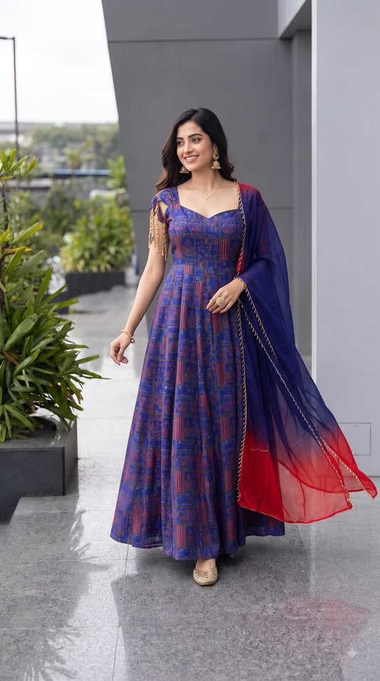 "Neelvanya" Anarkali Set