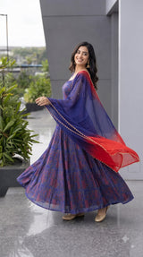 "Neelvanya" Anarkali Set