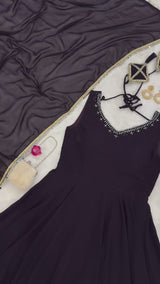 "Shyama" Wine Anarkali Set